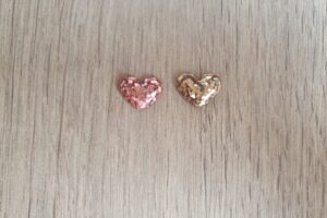 glitter hartjes pin