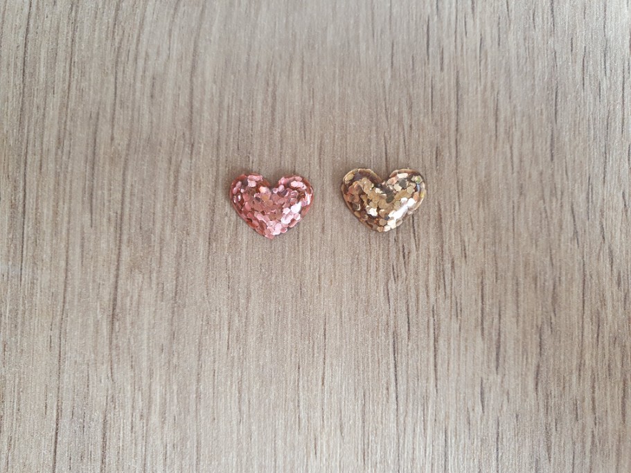 glitter hartjes pin